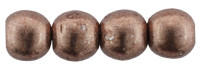 2mm Round Glass Beads, Sueded Gold Ash Rose (Qty: 50)